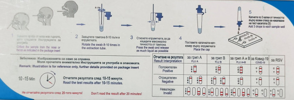 Комбиниран бърз тест за Ковид, Грип (A и B) и Респираторни вируси, назален тампон - Image 2